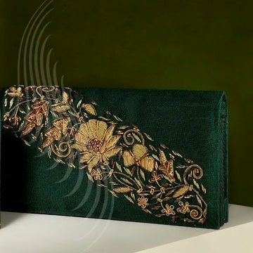 Green Allure Zardozi Clutch (Z6)