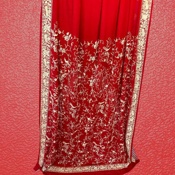 Red Crepe Peacock, Peony & Rose (G106)