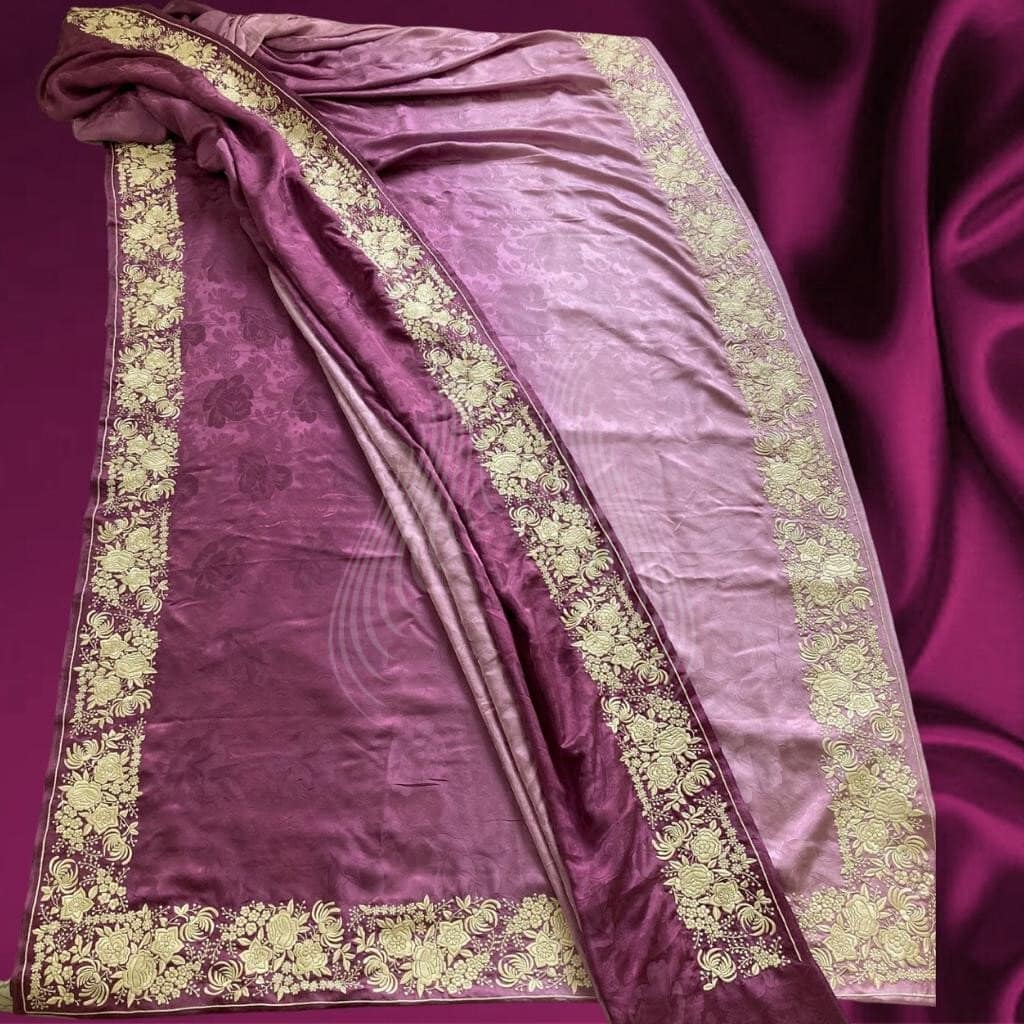 Grape Shaded Jacquard Floral Border (G101)