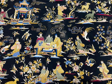 Black Crepe Cheena-cheeni in Ochre (G202)