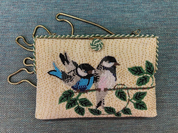 Two Birds on A Branch Glitterati with Beaded Frame (B36)