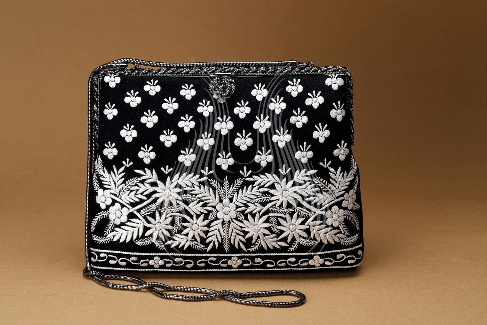 Floral Allure Gara in Beaded Frame (G49)